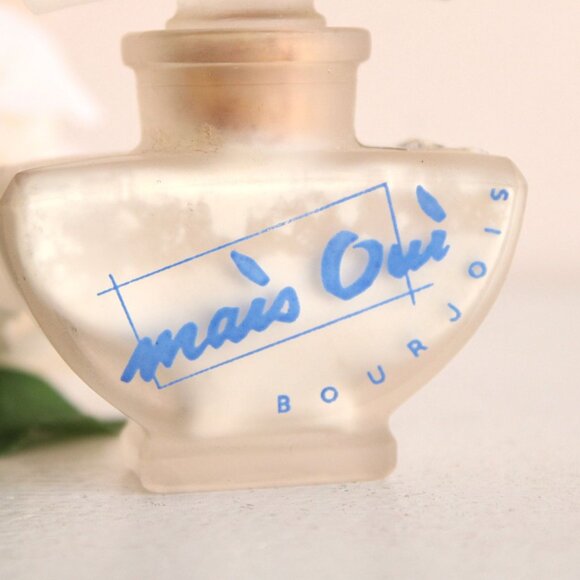 Vintage 1940s Bourjois Mais Oui Perfumed Talc, Frosted Glass Jar, French Perfume - Picture 3 of 9
